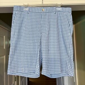 NWOT Peter Millar Crown‎ Sport Plaid Check Seersucker Performance Shorts Size 35